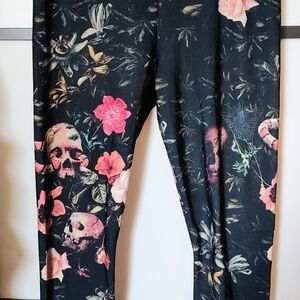 Blackmilk Dark Skull Floral Leggings